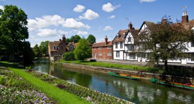 Houses by the river in Canterbury, Kent
