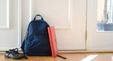Selling your house before school term starts: school bag by the door
